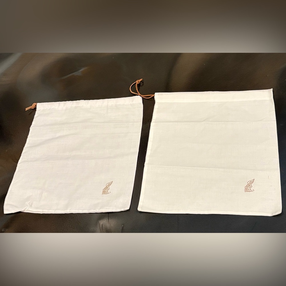 2 Ancient Greek Sandals Dust Bags For Shoes Travel Storage Cotton Drawstring